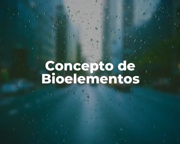 Concepto de Bioelementos