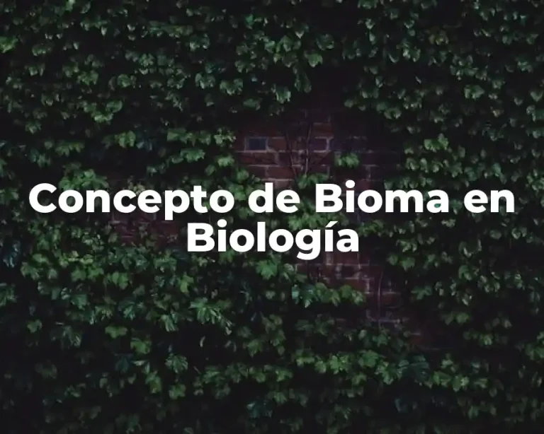 Concepto de Bioma en Biología