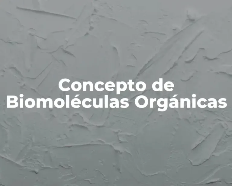 Concepto de Biomoléculas Orgánicas
