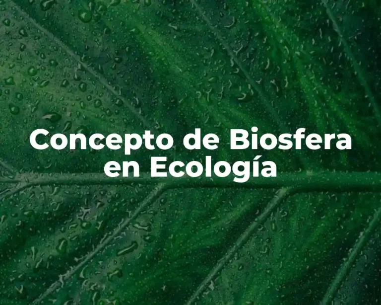 Concepto de Biosfera en Ecología