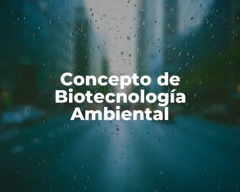Concepto de Biotecnología Ambiental