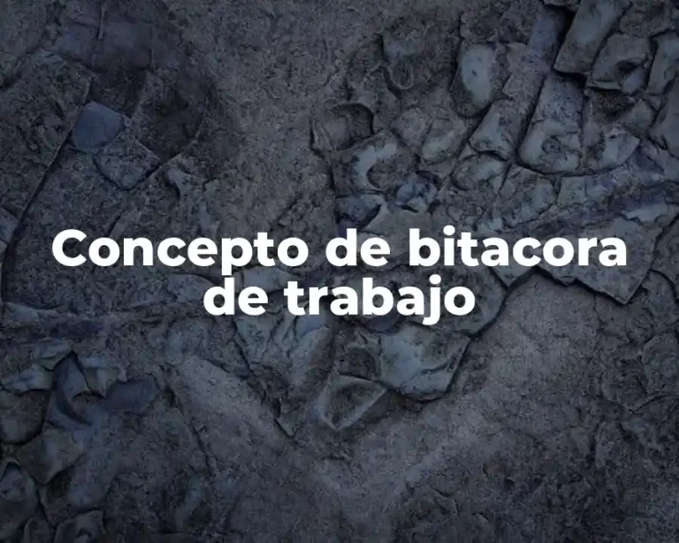 Concepto de bitacora de trabajo