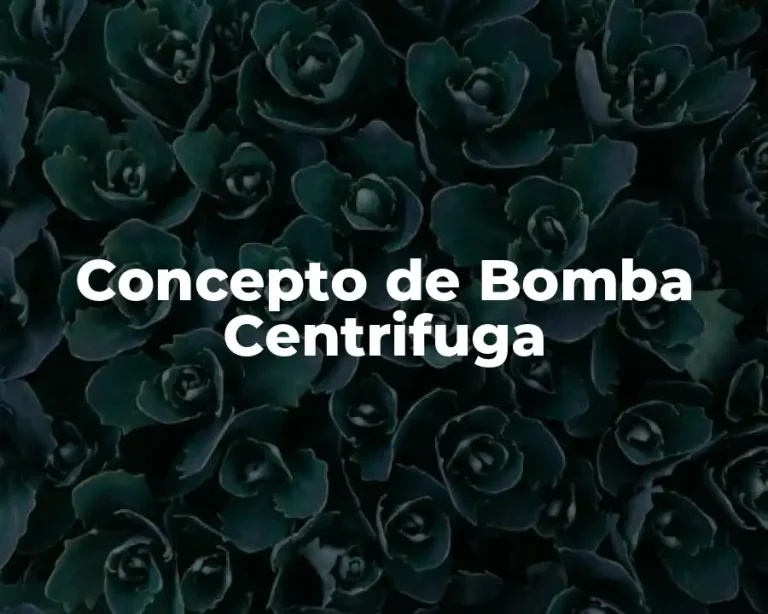 Concepto de Bomba Centrifuga