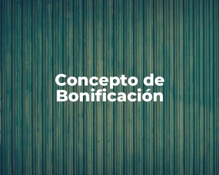 Concepto de Bonificación