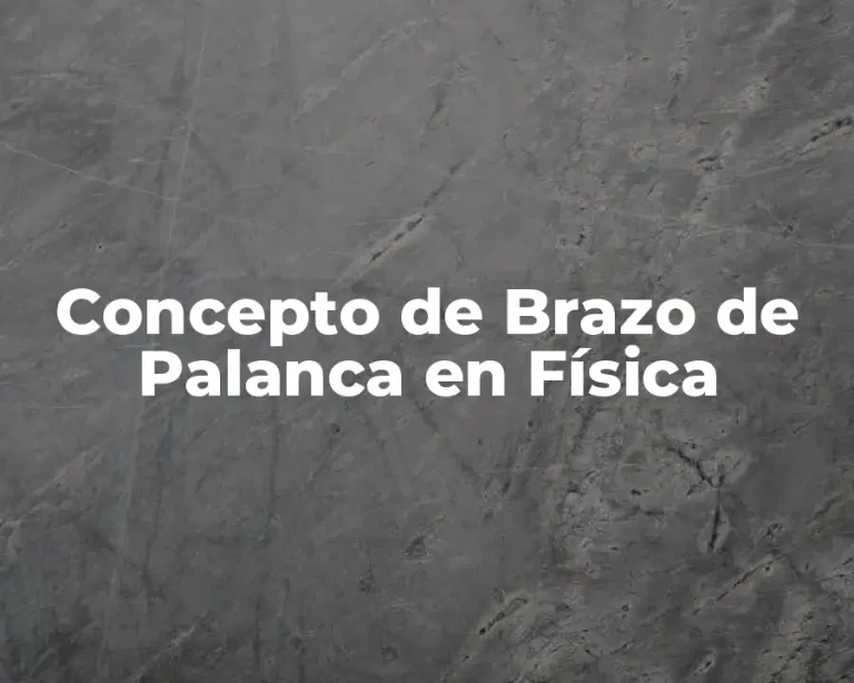 Concepto de Brazo de Palanca en Física