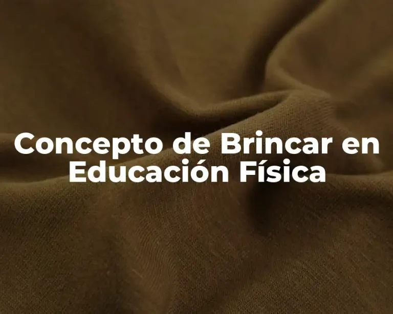 Concepto de Brincar en Educación Física
