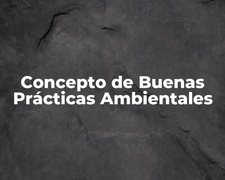 Concepto de Buenas Prácticas Ambientales