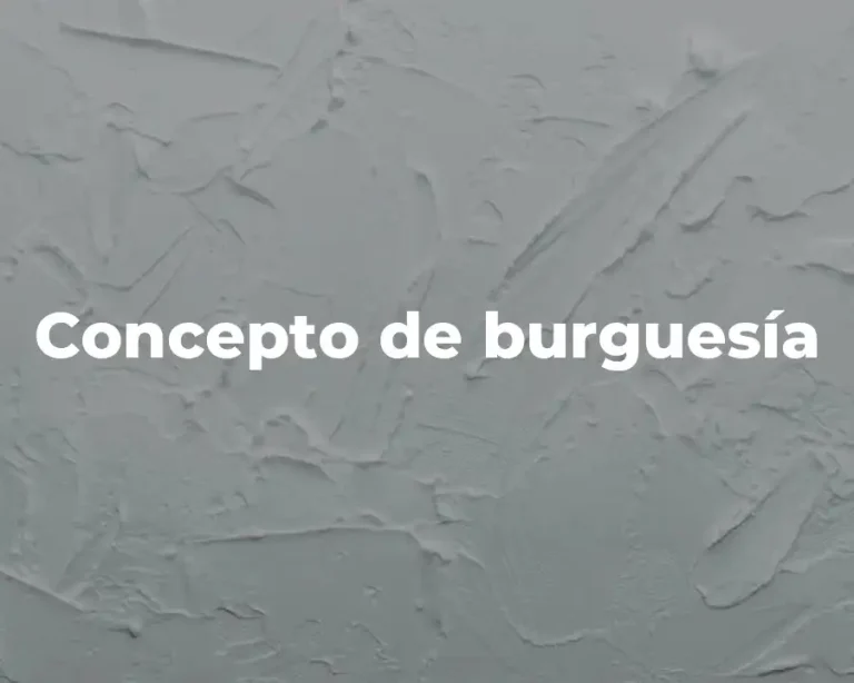 Concepto de burguesía