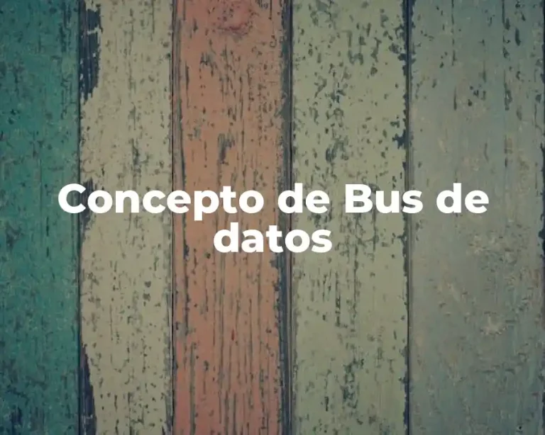 Concepto de Bus de datos