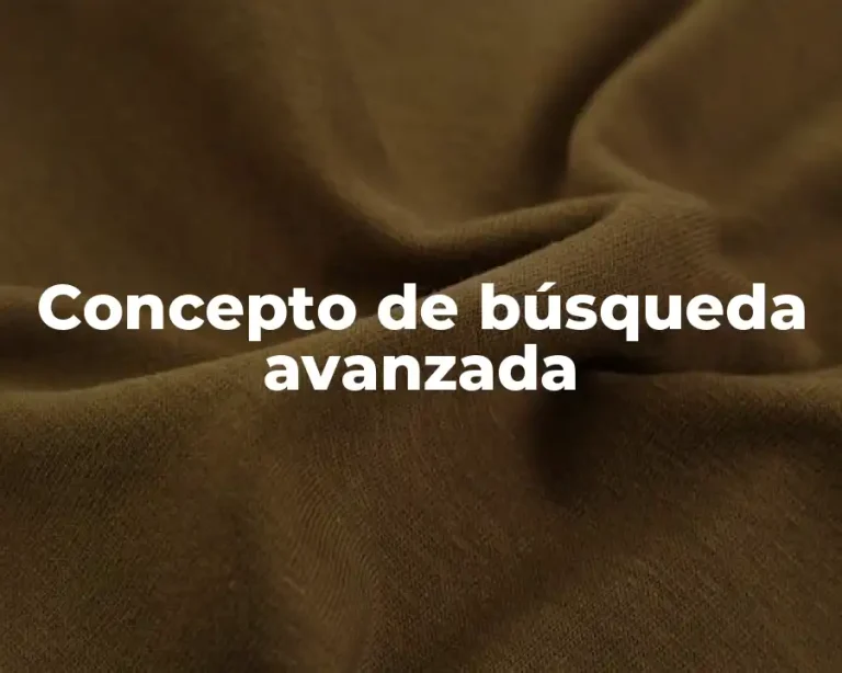 Concepto de búsqueda avanzada