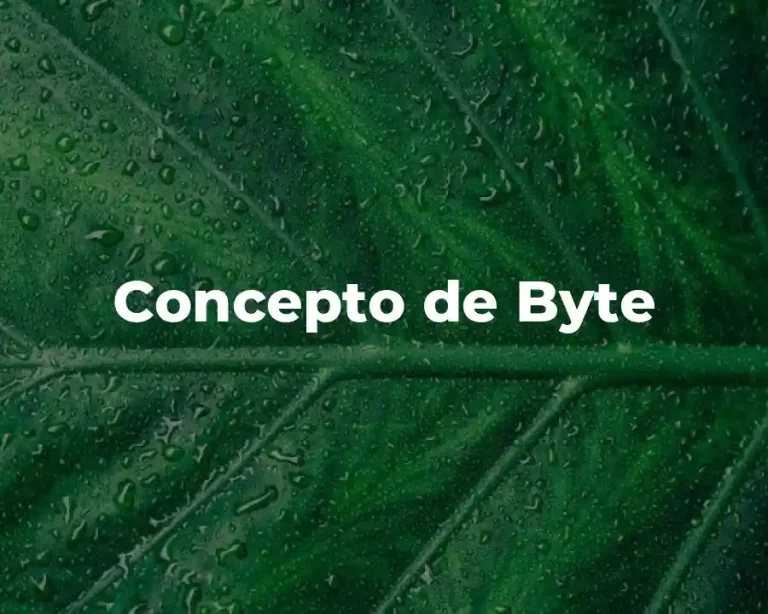 Concepto de Byte