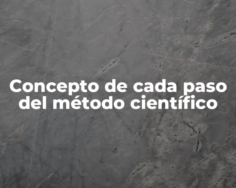 Concepto de cada paso del método científico