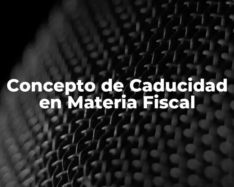Concepto de Caducidad en Materia Fiscal
