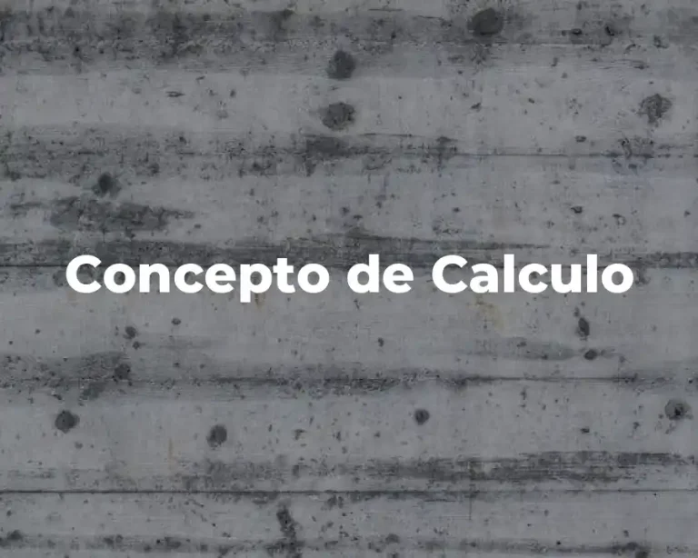 Concepto de Calculo