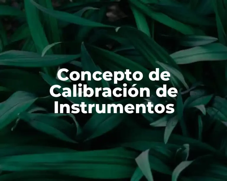 Concepto de Calibración de Instrumentos