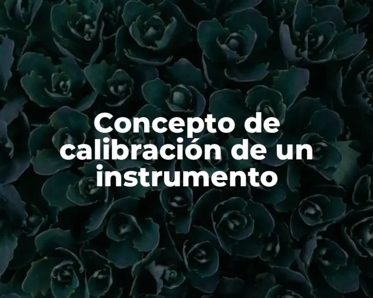 Concepto de calibración de un instrumento