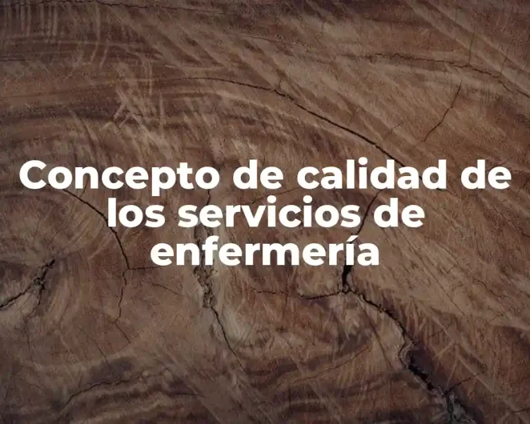 Concepto de calidad de los servicios de enfermería