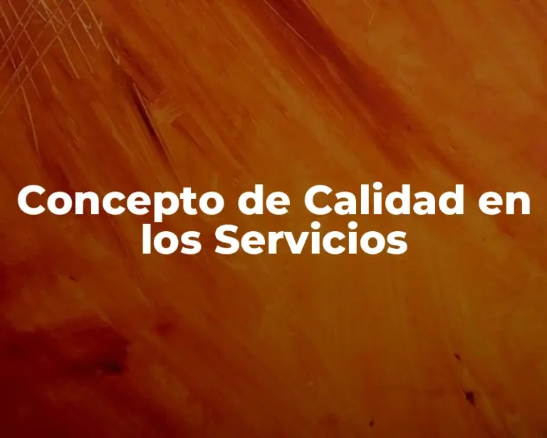 Concepto de Calidad en los Servicios