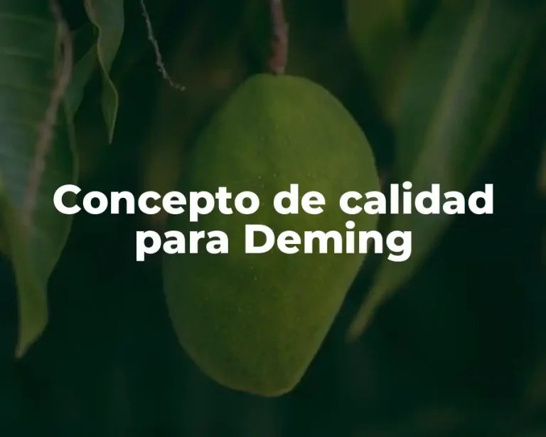 Concepto de calidad para Deming