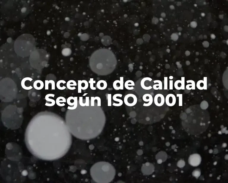 Concepto de Calidad Según ISO 9001