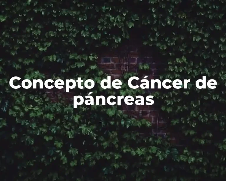 Concepto de Cáncer de páncreas