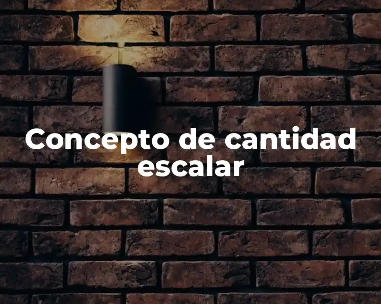 Concepto de cantidad escalar