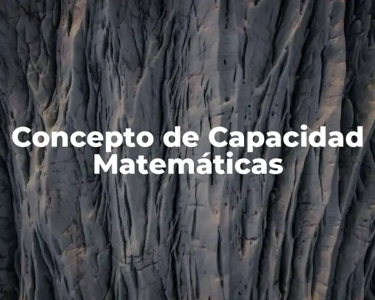 Concepto de Capacidad Matemáticas