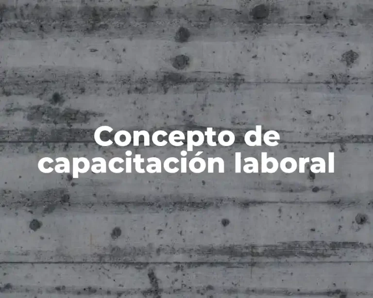 Concepto de capacitación laboral