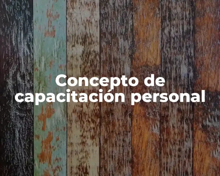 Concepto de capacitación personal