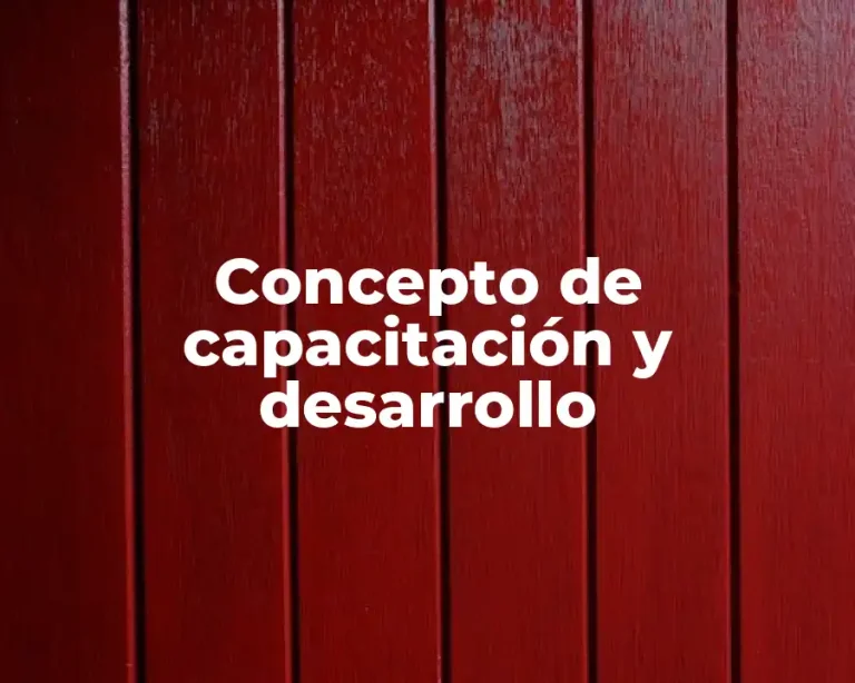 Concepto de capacitación y desarrollo