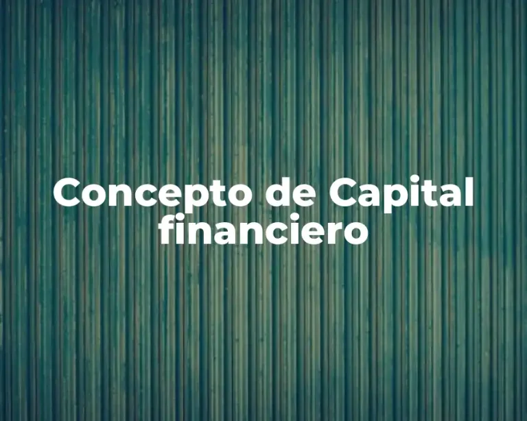 Concepto de Capital financiero
