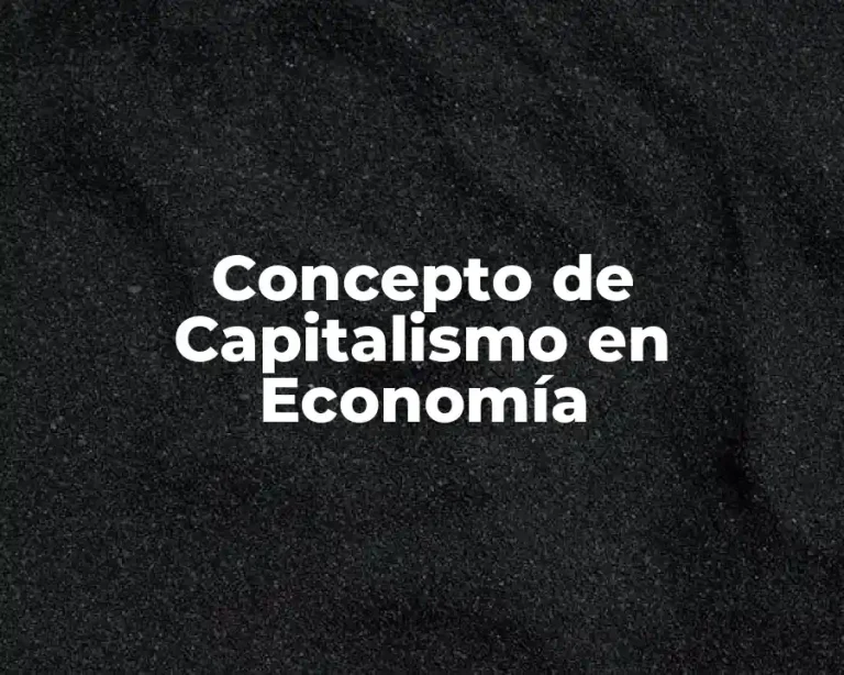 Concepto de Capitalismo en Economía