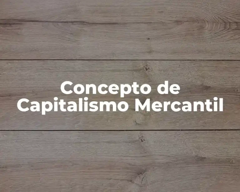 Concepto de Capitalismo Mercantil
