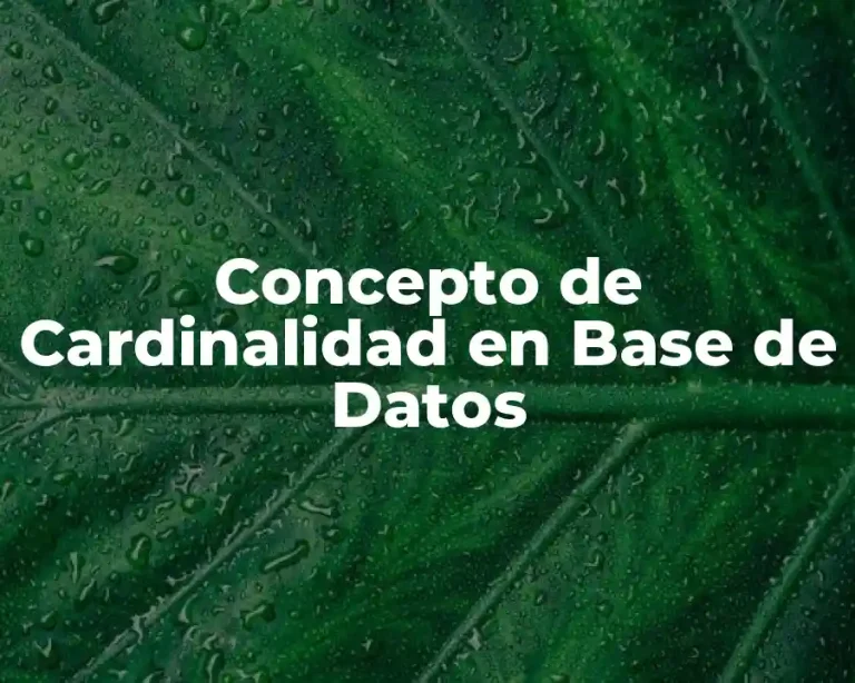 Concepto de Cardinalidad en Base de Datos