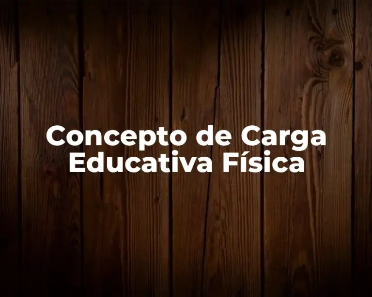 Concepto de Carga Educativa Física