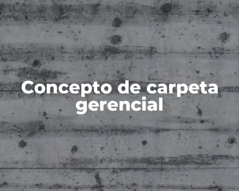 Concepto de carpeta gerencial