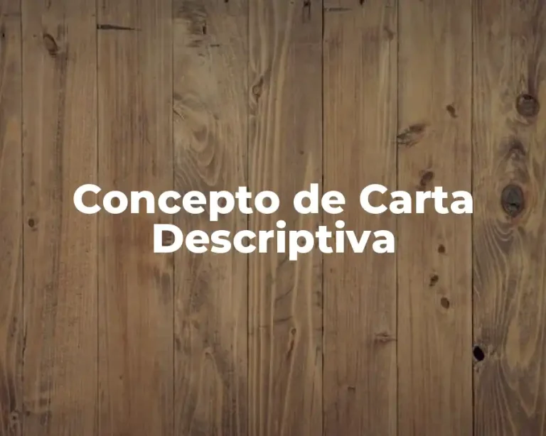 Concepto de Carta Descriptiva