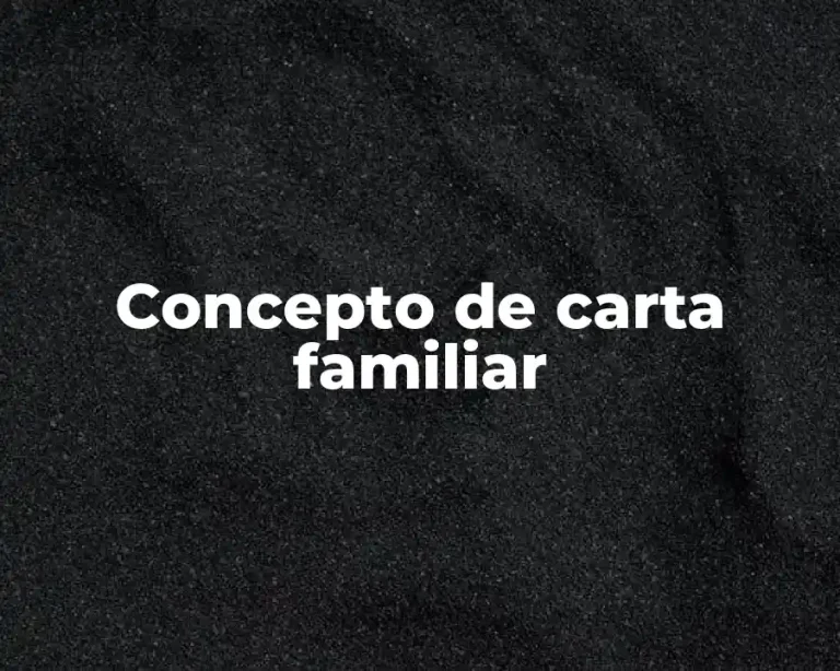 Concepto de carta familiar