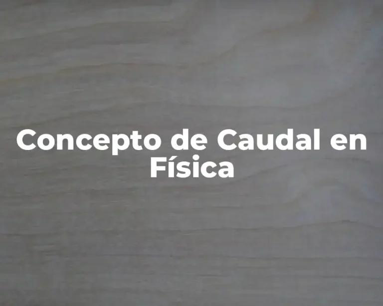 Concepto de Caudal en Física