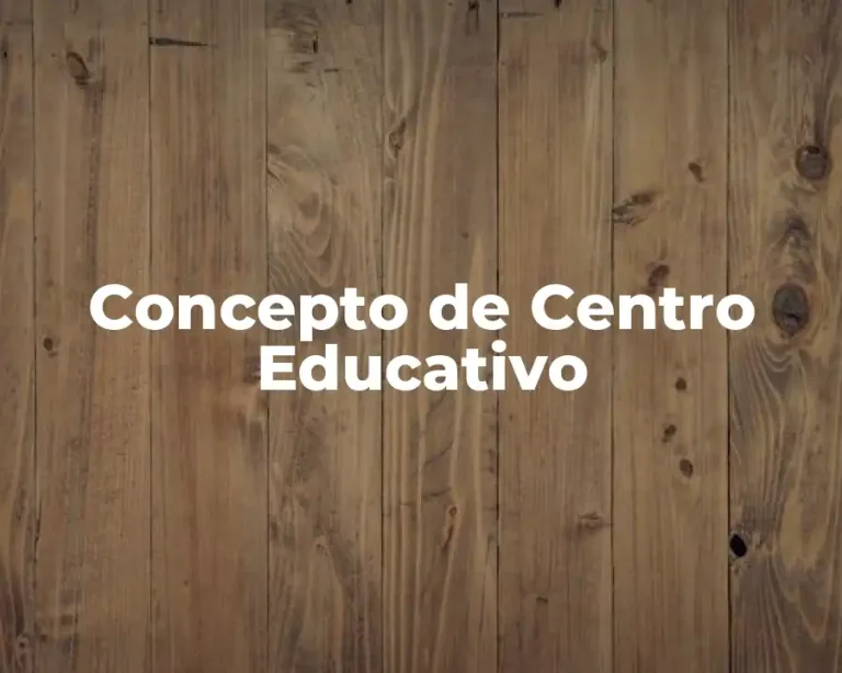 Concepto de Centro Educativo