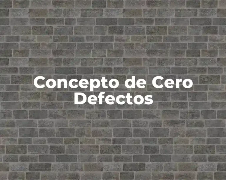 Concepto de Cero Defectos