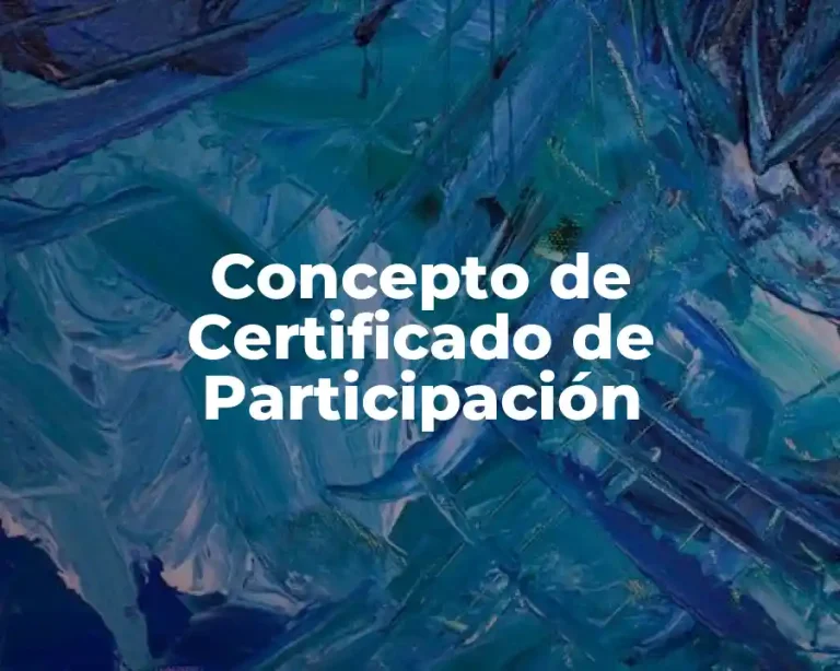 Concepto de Certificado de Participación