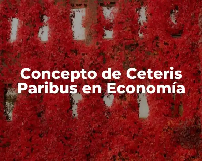 Concepto de Ceteris Paribus en Economía