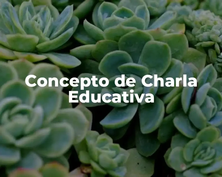 Concepto de Charla Educativa
