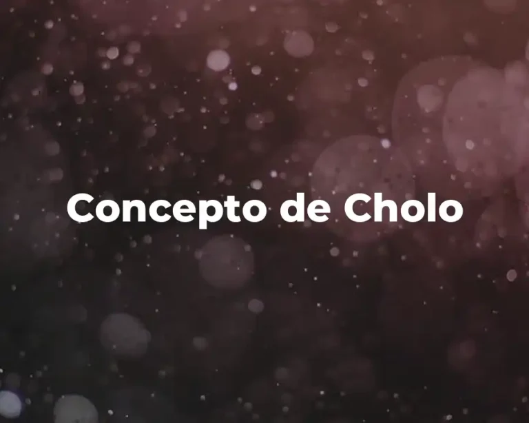 Concepto de Cholo