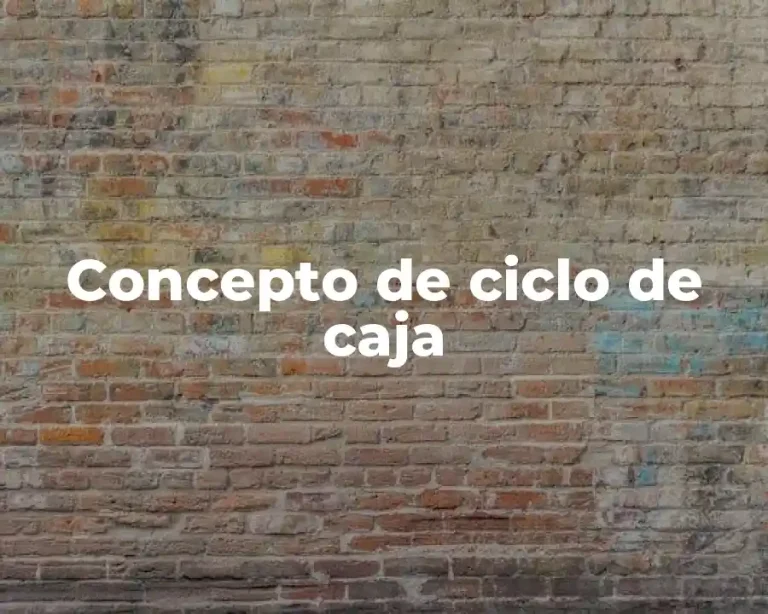 Concepto de ciclo de caja