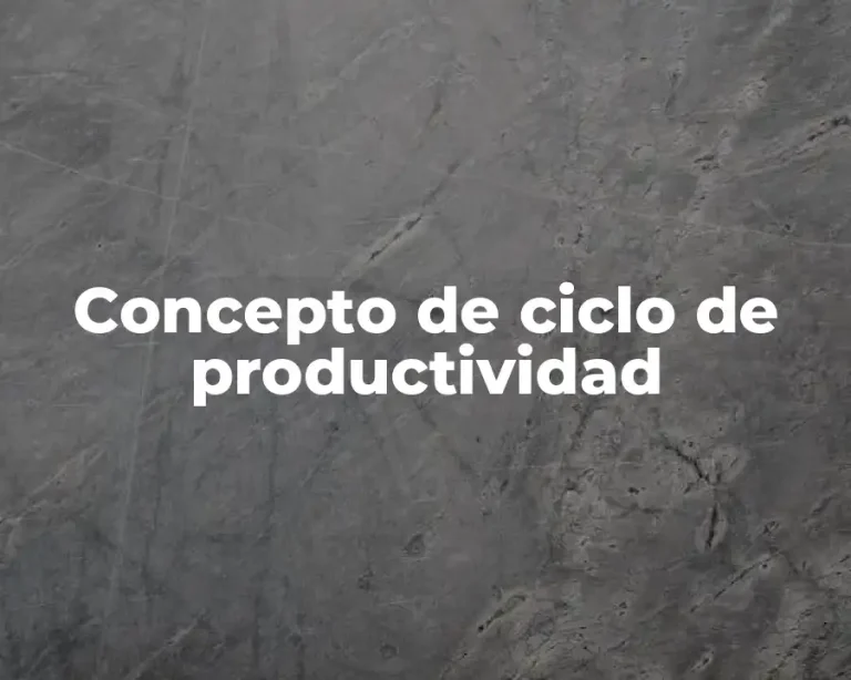 Concepto de ciclo de productividad