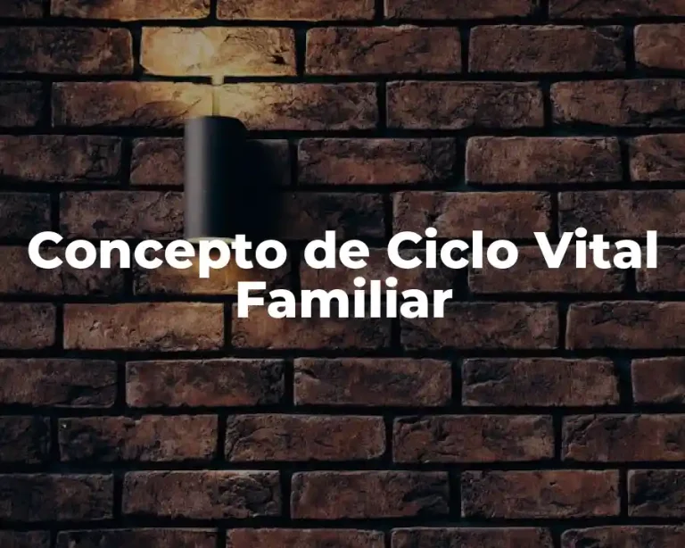 Concepto de Ciclo Vital Familiar