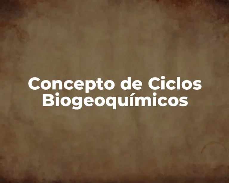 Concepto de Ciclos Biogeoquímicos