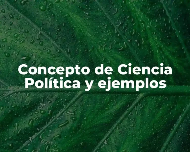 Concepto de Ciencia Política y ejemplos